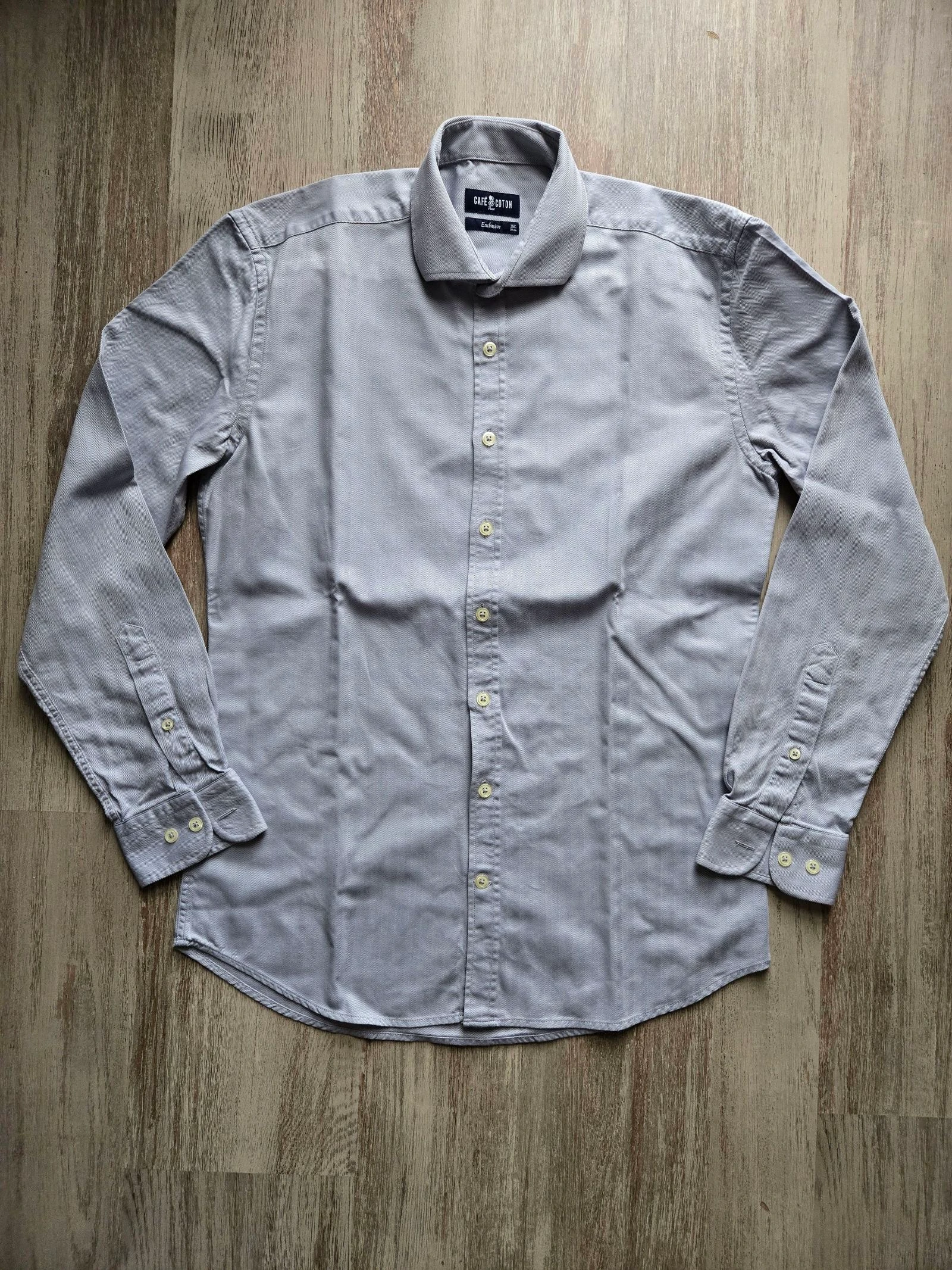 Camisa cinza com motivos chevron Café Coton tamanho M – photo 2